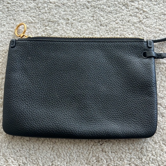 Tory Burch black leather zippered clutch - Picture 2 of 4
